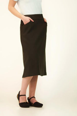 Poly/Wool Jasmine Skirt Charcoal